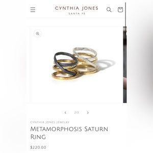 Cynthia Jones Santa Fe Metamorphosis Saturn Ring. Gold and Oxidized Silver.
